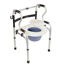 Load image into Gallery viewer, PCP Dual Folding 5-in-1 Bathroom Mobility &amp; aid Commode Walker seat, Height Adjustable Daily Living aid, Regular
