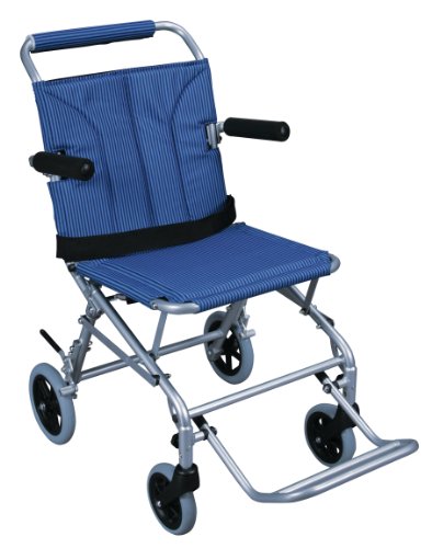 Drive Medical Lightweight Folding Transport Wheelchair With Carry Bag & Flip-Backs Arms