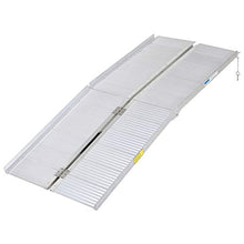 Load image into Gallery viewer, HOMCOM Textured Aluminum Folding Wheelchair Ramp, Portable Threshold Ramp 6&#39;, for Scooter Steps Home Stairs Doorways
