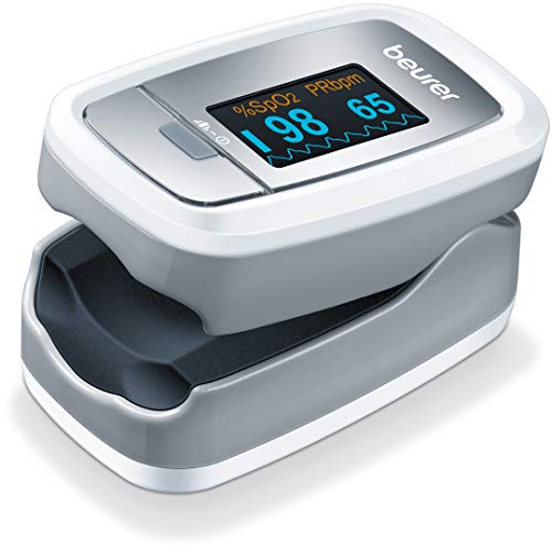 Beurer PO30 Fingertip Pulse Oximeter, Medical Device with 4 Colored Graphic Display Formats, Grey, 1 Count