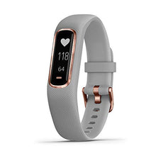 Load image into Gallery viewer, Garmin vivosmart 4, Activity and Fitness Tracker w/ Pulse Ox and Heart Rate Monitor, Rose Gold with Gray Band
