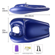 Load image into Gallery viewer, Portable Shampoo Bowl, Inflatable Hair Washing Sink Made for Handicapped, Bedridden, Kids, Seniors, Adjustable Strap, No Spills, Hair Washing Tray (Blue)
