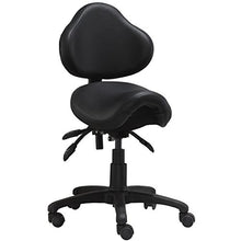 Load image into Gallery viewer, 2xhome - Ergonomic Adjustable Rolling Saddle Stool Chair with Back Wheels Support for Clinic Hospital Pharmacy Medical Beauty Lab Exam Office Technician Physical Therapy Physician Dental
