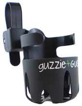 Load image into Gallery viewer, guzzie+Guss Universal Cup Holder, for Strollers, Wheelchairs, Mobility Walkers, Bikes, Camping Chairs. Easy, No Tool, Install with Anti-Slip Sleeve, Fits Wide Variety of Drink Containers, Black
