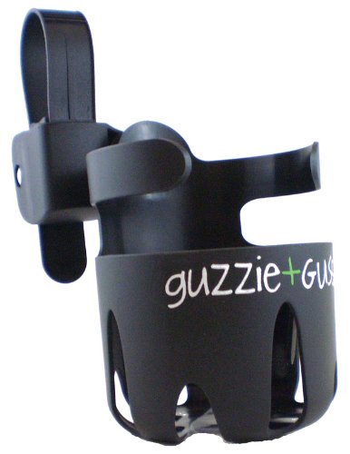 guzzie+Guss Universal Cup Holder, for Strollers, Wheelchairs, Mobility Walkers, Bikes, Camping Chairs. Easy, No Tool, Install with Anti-Slip Sleeve, Fits Wide Variety of Drink Containers, Black