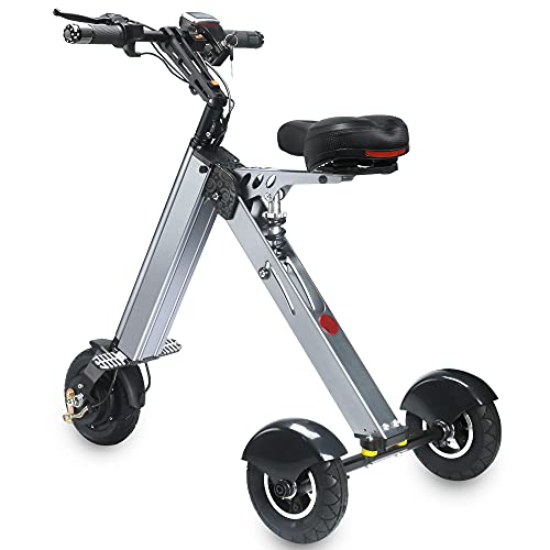 TopMate ES31 Foldable Electric Scooter Mini Tricycle, Electric Mobility Scooter with Reverse Function and Screen Display, Key Switch and 3 speeds Folding Electric Trike, Lightweight Scooter for Travel