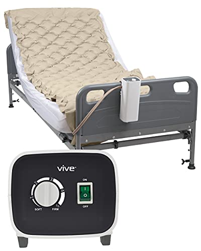 Vive Alternating Pressure Pad - Includes Mattress Pad and Electric Pump System - Quiet, Inflatable Bed Air Topper for Pressure Ulcer Sore Treatment - Fits Standard Hospital Bed for Bedridden Patients