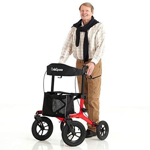 OasisSpace Pneumatic Rollator Walker with Seat - 12
