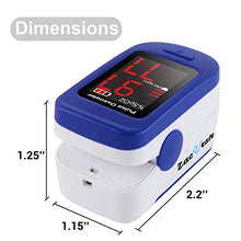 Load image into Gallery viewer, Zacurate 500BL Fingertip Pulse Oximeter Blood Oxygen Saturation Monitor with Batteries and Lanyard Included (Navy Blue)
