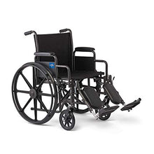 Load image into Gallery viewer, Medline Comfort Driven Wheelchair with Removable Desk Arms and Elevating Leg Rests, 18” Seat
