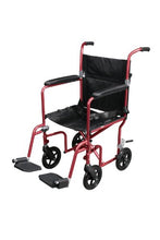 Load image into Gallery viewer, Drive Medical Flyweight Lightweight Transport Wheelchair with Removable Wheels, Red

