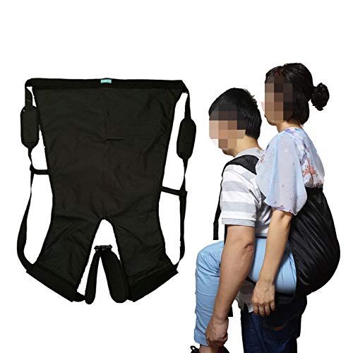 Double Layer Patient Lift Sling Carrier One-Person Transferring Belt for Carrying Up and Down Stairs to Bed,Wheelchair,Chair,Car,Vehicle for Elderly,Handicapped,Disabled,Bedridden (Black, Large)