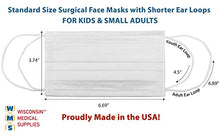 Load image into Gallery viewer, WMS Small Ear Loop Youth Face Masks, Wisconsin Medical Supplies, MADE IN USA, 1 Pack (50 PCs)
