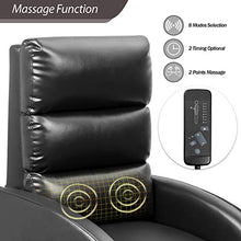 Load image into Gallery viewer, Pawnova Huge Thick Padded Seat Electric Power Lift Safety Device and Massage Function, PU Leather Living Room Single Sofa, Home Leisure Recliner Chair for Elderly People, 29.50&quot;x 25.00&quot;x 25.00&quot;, Black

