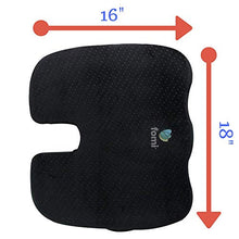 Load image into Gallery viewer, FOMI Extra Thick Firm Coccyx Orthopedic Memory Foam Seat Cushion | Black Large Cushion for Car or Truck Seat, Office Chair, Wheelchair | Back Pain Relief
