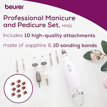 Load image into Gallery viewer, Beurer 24-piece Professional Manicure &amp; Pedicure Nail Drill Kit | 10 Stainless Steel Attachm./10 Sanding Bands, 18 Speeds | Electric Nail File Set, Nails Care Tools, For Foot/Hand | Storage Case, MP62
