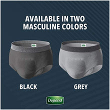 Load image into Gallery viewer, Depend Real Fit Incontinence Underwear for Men, Maximum Absorbency, Disposable, Large/Extra-Large, Grey, 52 Count (Packaging May Vary)
