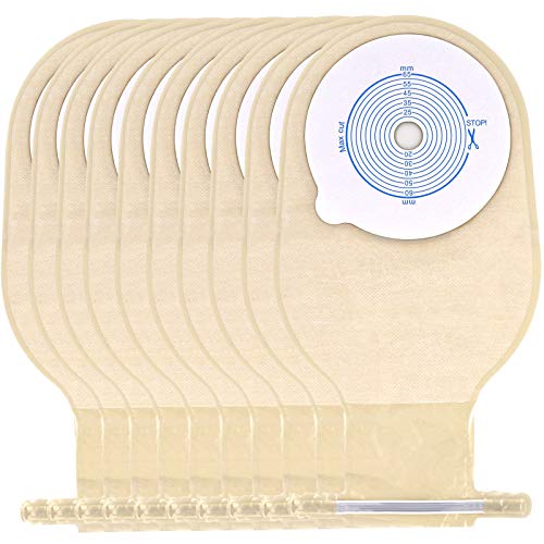 Ostomy Colostomy Supplies, 10 PCS Colostomy Bag, One Piece Drainable Pouches with Twist-Tie for Ileostomy Stoma Care, Cut to Fit(Max 20-65mm)