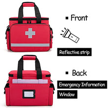 Load image into Gallery viewer, CURMIO Emergency Medical Supplies Bag, Home Health Aid Bag with Shoulder Strap and 2 Detachable Dividers for Nurse, Physical Therapists, Doctors, Home Health Staffs, Red (Bag ONLY)
