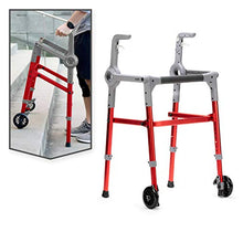 Load image into Gallery viewer, Roami Progressive Mobility Aid Walker with 2 Wheels, Rollator, Self-Adjusting Stair Assist, Go Up &amp; Down Stairs, Ramps, &amp; Steps, Mobility Aid for Adults or Seniors, Folding &amp; Adjustable, Red
