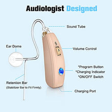 Load image into Gallery viewer, iBstone Hearing Aid (Set of 2), Advanced Rechargeable Behind-The-Ear (BTE) Ear Aid for Seniors and Adults, Crystal Clear Sound with Noise Cancellation, 4 Adaptive Programs
