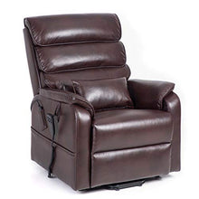 Load image into Gallery viewer, Irene House Dual OKIN Motor Lift Chair Recliners for Elderly Infinite Position Lay Flat Recliner Up to 300 LBS Soft Leather Electric Power Lift Recliner Chair Sofa with Side Pocket (Brown Leather)
