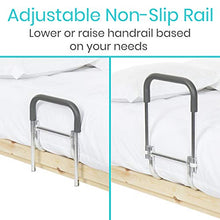 Load image into Gallery viewer, Vive Bed Rail - Compact Assist Railing for Elderly Seniors, Handicap, Kids - Standing Bar Handle with Fall Prevention Guard - Adjustable Bedrail Cane fits King, Queen, Full, Twin - Stability Grab Bar

