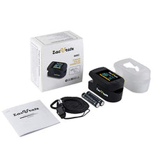 Load image into Gallery viewer, Zacurate 500C Elite Fingertip Pulse Oximeter Blood Oxygen Saturation Monitor with Silicon Cover, Batteries and Lanyard (Coal Black)
