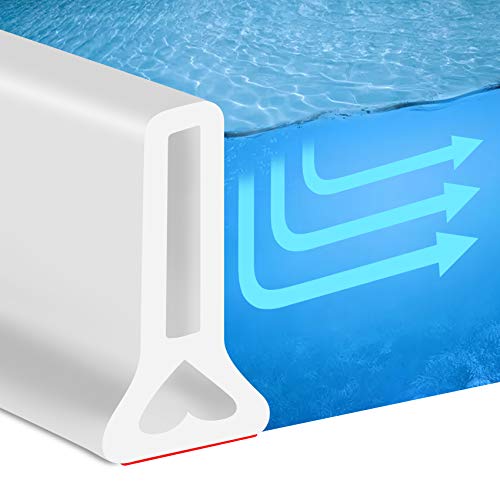 67 Inch Shower Threshold Water Dam Collapsible Bath Shower Barrier Water Stopper Retention System Dry and Wet Separation for Bathroom Kitchen and More (5.6ft)