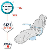 Load image into Gallery viewer, EZGOODZ Disposable Dentist Full Chair Covers, 29&quot; x 80&quot;. Pack of 125 Waterproof Clear Plastic Tattoo &amp; Dental Chair Protectors. Professional Polyethylene 0.5 mil Covering for Seat, Headrest, Sleeves.
