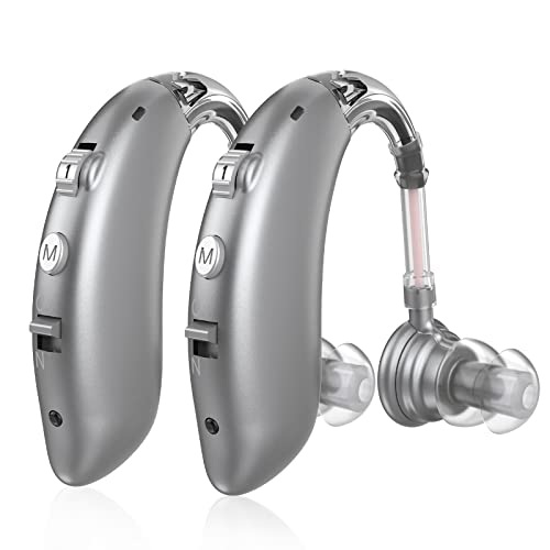 Hearing Aids for Adults Seniors, Rechargeable BTE (Behind The Ear) Hearing Amplifier with Upgraded Noise Reduction,Ear Amplifier Hearing Aids