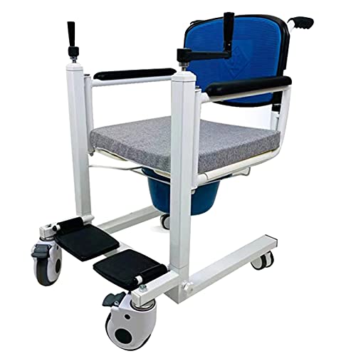 ZHDDM Self-Service Patient Lift Transfer Machine with Soft Cushion and Toilet Seat, Transport Wheelchair Manual Lift, Home Shifter for Nursing Paralyzed Elderly - Holds up to 220lbs