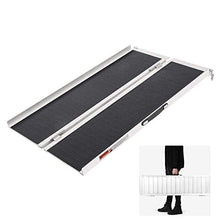 Load image into Gallery viewer, 3FT Wheelchair Ramp,Non-Slip Portable Aluminum Ramp for Wheelchairs Single Fold 600lbs for Steps Stairs and Thresholds，Stairs, Doorways, Scooter (28.2&quot;W x 35.8&quot;L) (Non-Skid 3FT)
