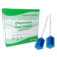 Load image into Gallery viewer, MUNKCARE Oral Care Swabs Disposable- Blue 100 Counts
