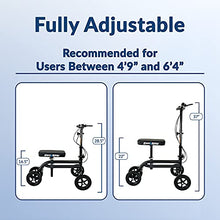 Load image into Gallery viewer, KneeRover Economy Knee Scooter Steerable Knee Walker Crutch Alternative with DUAL BRAKING SYSTEM in Matte Black
