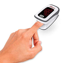 Load image into Gallery viewer, Fingertip Pulse Oximeter, Blood Oxygen Saturation Monitor (SpO2) with Pulse Rate Measurements and Pulse Bar Graph, Portable Digital Reading LED Display, Batteries and Carry Case Included
