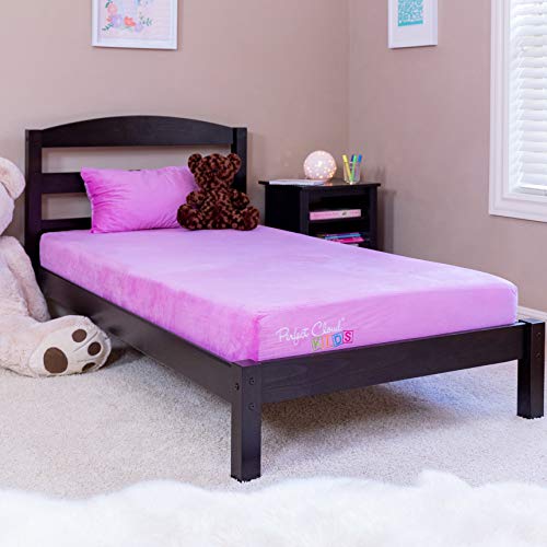 Made in USA - Perfect Cloud Kids Plush 7-inch Memory Foam Twin Mattress, Shredded Foam Pillow, and Teddy Bear for Day/Trundle/Bunk Bed - (Pink)