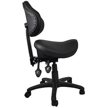Load image into Gallery viewer, 2xhome - Ergonomic Adjustable Rolling Saddle Stool Chair with Back Wheels Support for Clinic Hospital Pharmacy Medical Beauty Lab Exam Office Technician Physical Therapy Physician Dental
