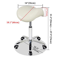Load image into Gallery viewer, Saddle Stool Rolling Chair for Medical Lash Massage Salon Kitchen Spa,Adjustable Hydraulic Stool with Wheels (Beige)
