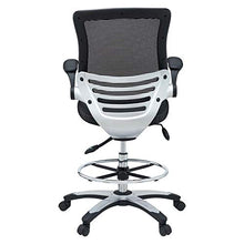 Load image into Gallery viewer, Modway Edge Drafting Chair - Reception Desk Chair - Flip-Up Arm Drafting Chair in Black
