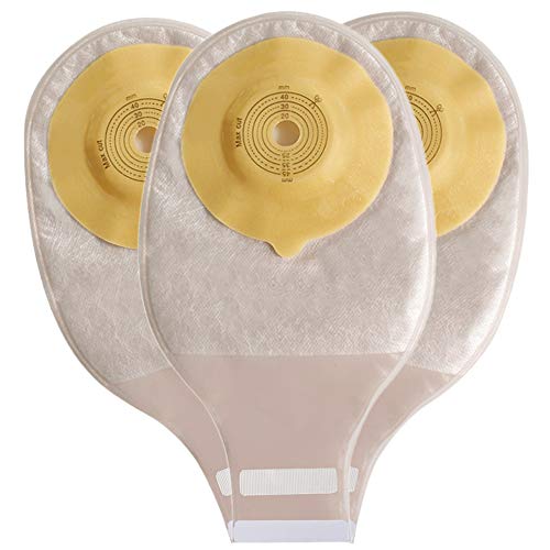 KONWEDA 10PCS Ostomy Bags,One-Piece System Drainable Colostomy Pouch Convex Light,Cut-to-Fit(Max Cut 45mm).
