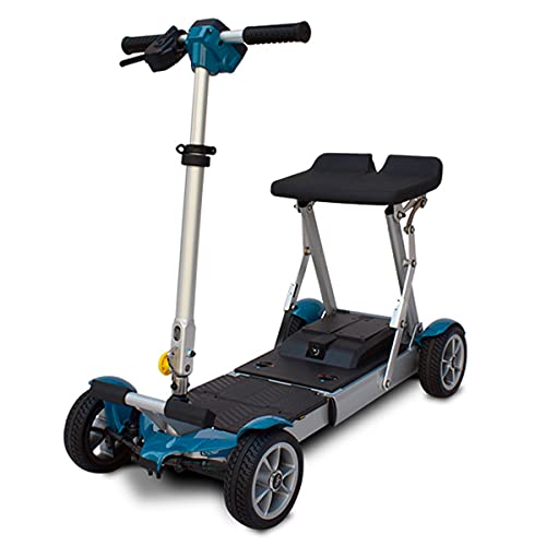 EV Rider Gypsy Ultralight (Weighs only 37Lbs) Collapsible 4-Wheel Mobility Scooter - Ocean Blue