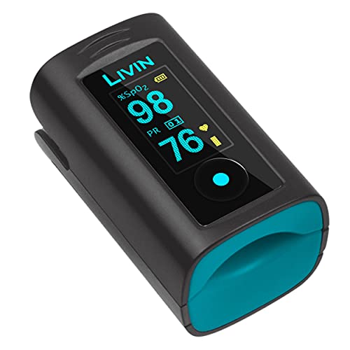 LIVIN Fingertip Pulse Oximeter with Pulse Rhythm Analysis, FDA Registered Medical-Grade Accuracy, Spot-Check & Continuous Modes, Alarm & Memory Function, Auto ON/Off, Lanyard & Batteries Included