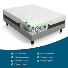 Load image into Gallery viewer, LUCID 12 Inch Latex Hybrid Mattress - Memory Foam - Responsive Latex - Steel Coils - Firm Feel - Temperature Neutral
