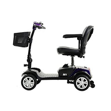 Load image into Gallery viewer, Electric Mobility Scooter with 4 Wheel, Electric Powered Wheelchair for Elderly Adults Travel, Compact Heavy Duty Mobile for Travel - Long Range Power Extended Battery with Charger and Basket(Purple)
