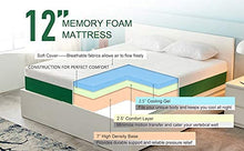 Load image into Gallery viewer, Queen Mattress, Mintgreen12 inch Gel Memory Foam Mattress with CertiPUR-US Certified Foam Bed Mattress in a Box for Sleep Cooler &amp; Pressure Relief, Queen Size Mattress
