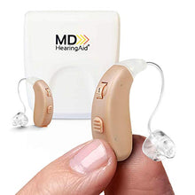 Load image into Gallery viewer, MDHearingAid AIR Hearing Aid (Set of 2), Crystal-Clear Digital Sound, 4 Environment Programs, Perfect for Glasses, Nearly Invisible, Hear Clear
