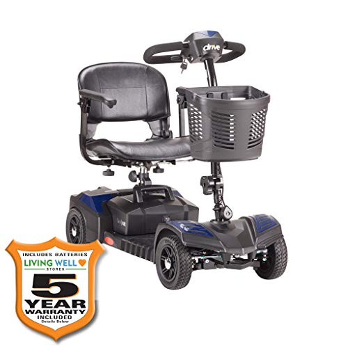 Drive Medical Spitfire Scout 4-EXT 4 Wheel Travel Power Scooter with Extended 15 Mile Range Batt and 5 Year Extended Warranty Bullet Points