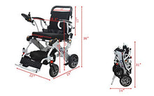 Load image into Gallery viewer, Cromex Foldable and Lightweight Electric Wheelchair – 2021 Model New Comfortable Heavy-Duty Electric Wheelchair for Adults Aviation Travel Power Wheelchair – Long-Range All-Terrain Wheelchair (Silver)
