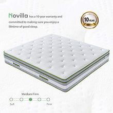 Load image into Gallery viewer, Novilla Queen Mattress - 12 Inch Vitality Gel Memory Foam Hybrid Mattress, Medium Firm Pocket Innerspring Queen Size Mattress with Edge Support, Motion Isolation and Cooling Sleep
